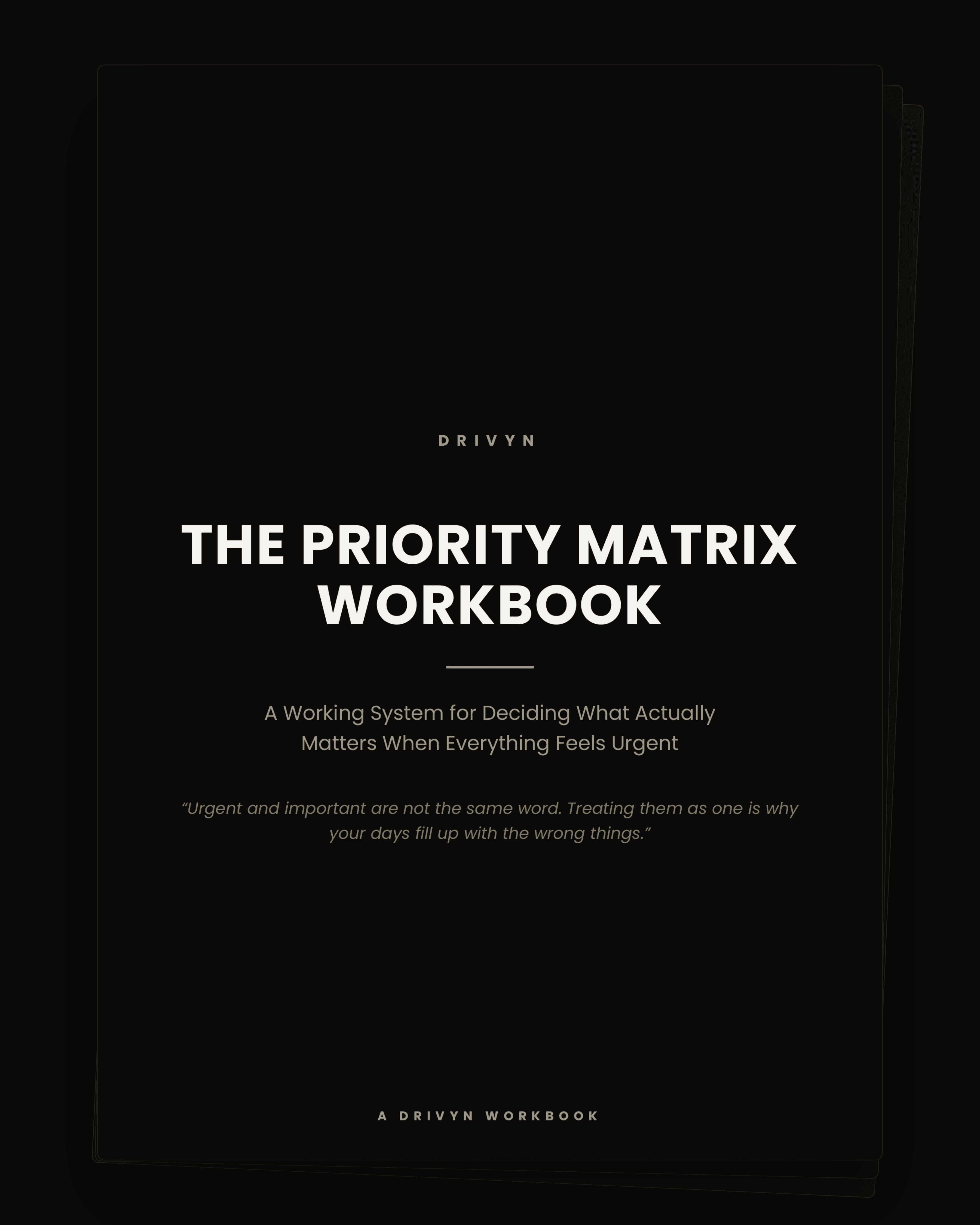 THE PRIORITY MATRIX WORKBOOK
